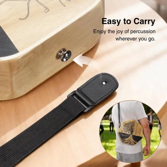 Alt view image 5 of 7 - Three-tone Cajon, Portable Travel Drum Box with Adjustable Strap, Unique Appearance, Easy to Carry, for Home and Outdoor, Beautiful Percussion Instrument Gift (Brown)