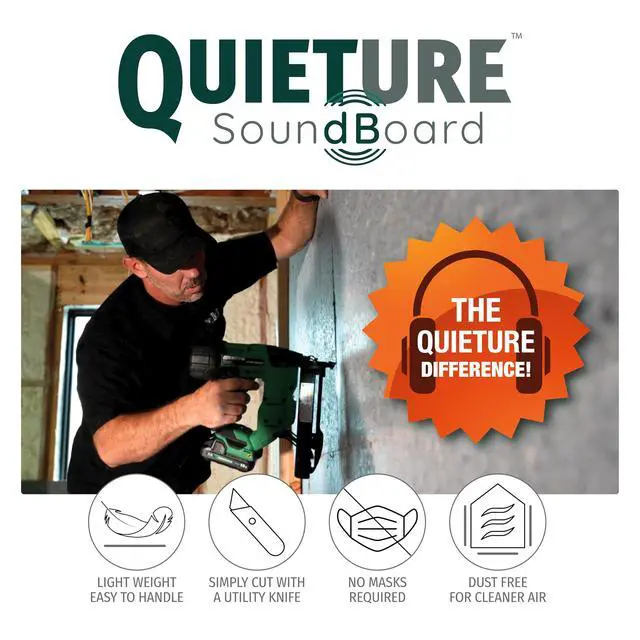 Alt view image 4 of 7 - Quieture Soundboard Acoustic Panels Sound Absorbing Fiberboard for Soundproofing & Thermal Insulation Ideal for Walls, Ceilings & Floors - 12 2'x4' Panels, 6mm T (Covers 96 sq ft)