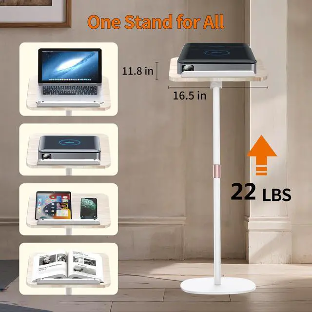 Alt view image 6 of 6 - 2-in-1 Dual-Use Music Stand & Tabletop Stand, 16.5"51" Height Adjustable | Heavy Duty Wooden Music Stand for Sheet Music with Adjustable Tilting Angle, Page Holders, Ideal for Violin & Guitar (White)