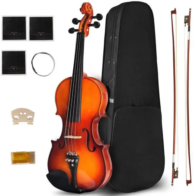 Main image of 4/4 Violin For Beginners, CVN-300 Full Size Fiddle Set For Student Adults, Solidwood Ebony Fitted Starter Violins Kit with Hard Case, Bow, Stringed Musical Instruments