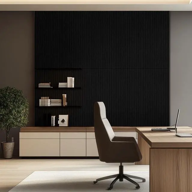 Alt view image 3 of 5 - 6 Packs Acoustic Panel,47.2 x 23.6 Inches Decorative Sound Proof Panel for Office,Home Theater,Studio,Black