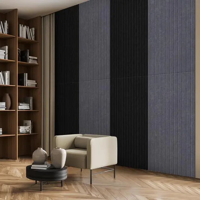 Alt view image 4 of 6 - 6 Packs Acoustic Panel,47.2 x 23.6 Inches Decorative Sound Proof Panel for Office,Home Theater,Studio, Heather Grey