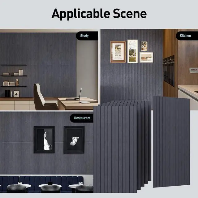 Alt view image 6 of 6 - 6 Packs Acoustic Panel,47.2 x 23.6 Inches Decorative Sound Proof Panel for Office,Home Theater,Studio, Heather Grey