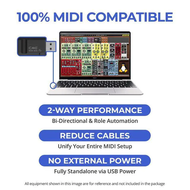 Alt view image 4 of 7 - WIDI Bud Pro Premium Bluetooth MIDI Interface | Works with iOS, macOS, Windows, Android, ChromeOS, Linux, Plug, Pair & Play, No drivers, Ultra low 3ms latency