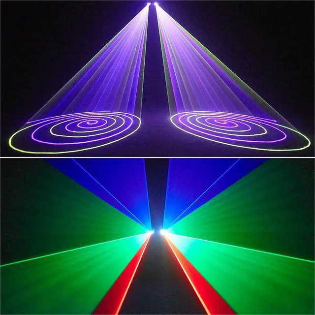 Alt view image 2 of 6 - Animation Laser Light DJ Light, Stage Party Lazer 3D RGB Full Color with DMX512, Music Sound & Remote, Great for Club Party Disco Lights Bar Wedding DJ Stage Lighting