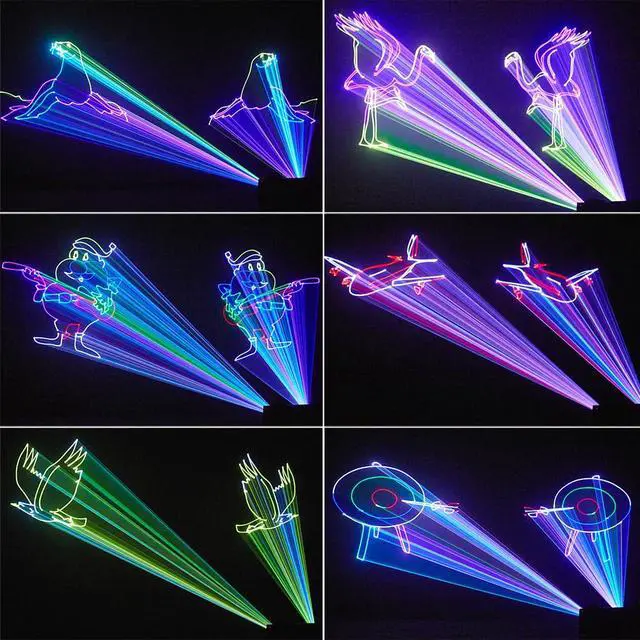 Alt view image 3 of 6 - Animation Laser Light DJ Light, Stage Party Lazer 3D RGB Full Color with DMX512, Music Sound & Remote, Great for Club Party Disco Lights Bar Wedding DJ Stage Lighting