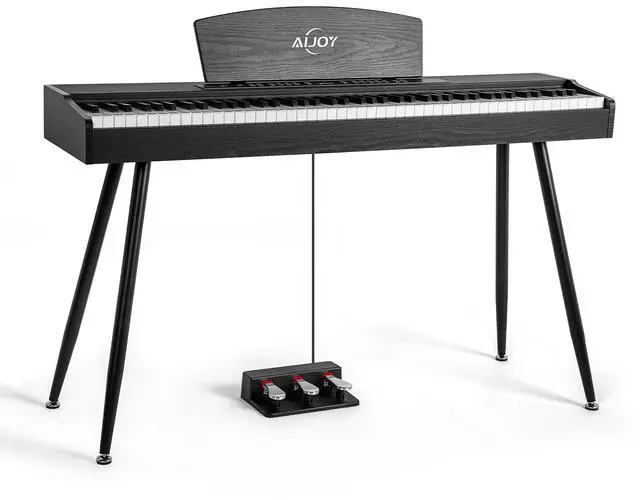 Main image of Digital Piano 88 Key Hammer Weighted Keyboard, Compact Beginner Home Electric Piano with LCD Display & Triple Pedal, Supports USB-MIDI/Wireless Connect, Black