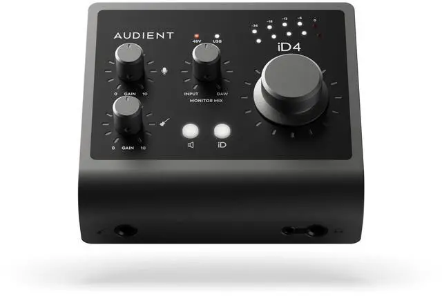 Main image of Audio Interface iD4 MKII, Class A Console Microphone Preamp (High Speed USB-C, Monitor Mix and Monitor Panning Function, 2 Headphone Outputs, Mac/PC/iOS Compatible), Black
