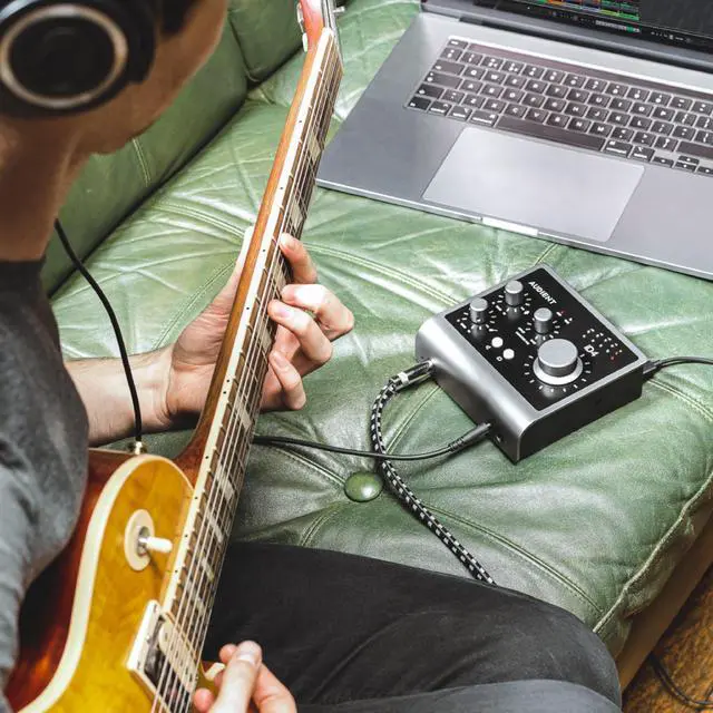 Alt view image 4 of 7 - Audio Interface iD4 MKII, Class A Console Microphone Preamp (High Speed USB-C, Monitor Mix and Monitor Panning Function, 2 Headphone Outputs, Mac/PC/iOS Compatible), Black