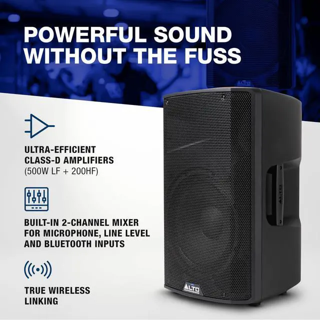 Alt view image 3 of 7 - A TX412 700W 12" Powered PA Speaker with TWS Bluetooth, 2-Channel Mixer, for Outdoor DJ or Band Performances, Rehersals, Venues or Events