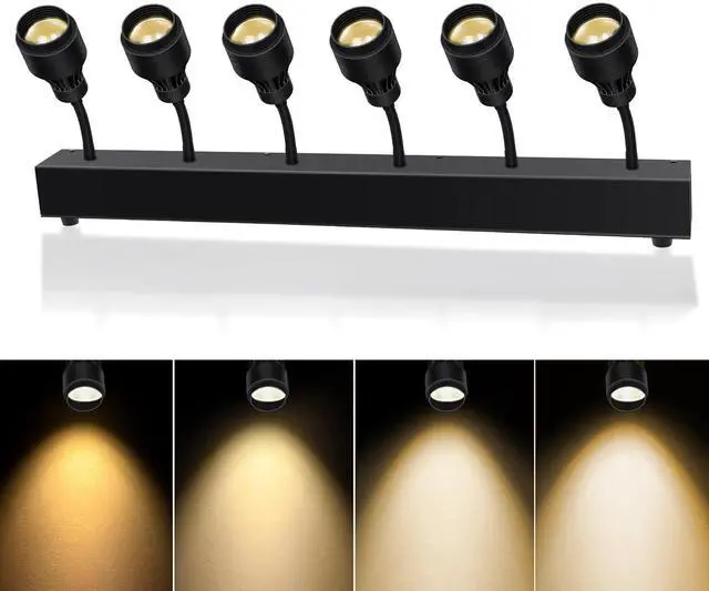 Main image of Pinspot Light Bar,6PC LED Pinspot Stage Lights Disco Ball Manual Zoom(15-60 Degree) 3200K Dimmable Warm White DMX Sound Activated Lights for Party Activities Live Show Concert Church Wedding