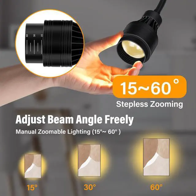Alt view image 3 of 7 - Pinspot Light Bar,6PC LED Pinspot Stage Lights Disco Ball Manual Zoom(15-60 Degree) 3200K Dimmable Warm White DMX Sound Activated Lights for Party Activities Live Show Concert Church Wedding