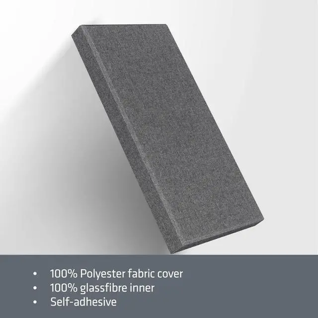 Alt view image 7 of 7 - 4 PCS Acoustic Panels, 2 Thick 23.6" x 11.8" Fiberglass Sound Absorbing Panels, Soundproof Panels for Studios, Office, Home Theater. Charcoal Grey