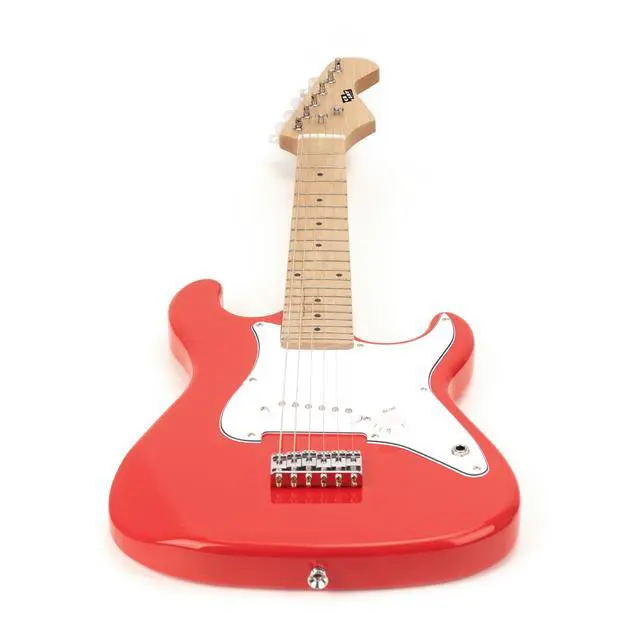 Alt view image 4 of 6 - 32 Inch Kids Electric Guitar Beginner Kit, Junior Size Mini Electric Guitar for Children with 5W Amplifier and Guitar bag, Unisex Red