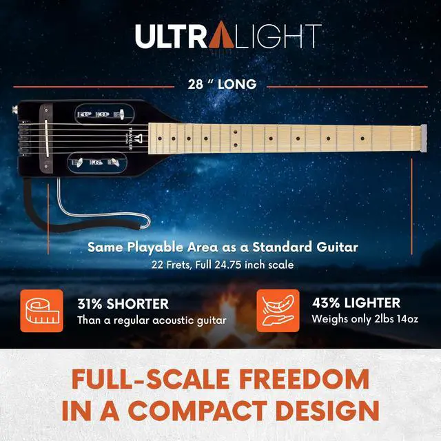 Alt view image 3 of 7 - Ultra-Light Acoustic Acoustic-Electric Guitar, Black Gloss