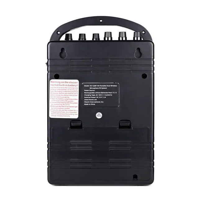 Alt view image 6 of 6 - HS122BT-HL Portable and Rechargeable PA System with Dual UHF Wireless Microphones & Bluetooth Connection