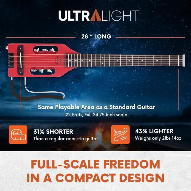 Alt view image 3 of 7 - Ultra-Light Acoustic Acoustic-Electric Guitar, Vintage Red