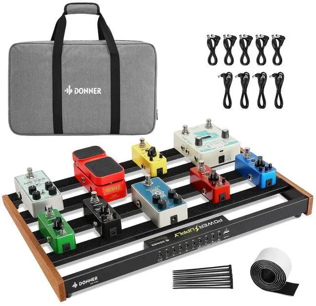 Main image of Guitar Pedal Board with Built-in Power Supply, Aluminium Alloy Effects Pedalboard, DB-P300, 3.4Lb, 19.7 * 12.3 * 1.8" | Aluminium Alloy, 3.4Lb, 19.7*12.3*1.8"