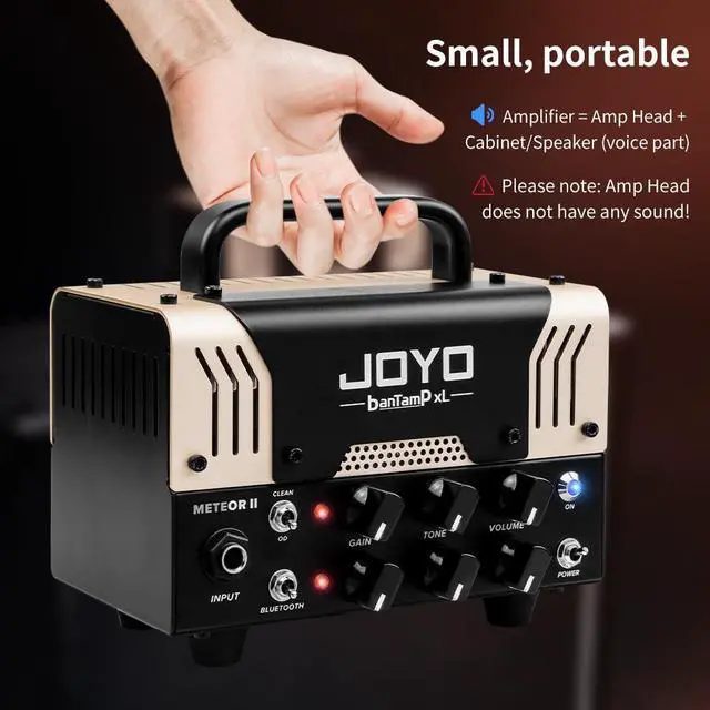 Alt view image 2 of 7 - 20W Guitar Amp Head High Gain Hybrid Tube Preamp with 12AX7, Dual Channel Clean/Distortion, FX Loop, Bluetooth Streaming & Headphone Out, Require 8 Speaker Cab (Meteor II)