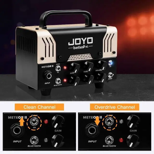 Alt view image 4 of 7 - 20W Guitar Amp Head High Gain Hybrid Tube Preamp with 12AX7, Dual Channel Clean/Distortion, FX Loop, Bluetooth Streaming & Headphone Out, Require 8 Speaker Cab (Meteor II)