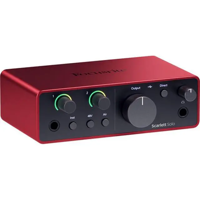 Alt view image 2 of 7 - Focusrite Scarlett Solo USB-C Audio Interface (4th Gen) Bundle with Polsen HPC-A30 Studio Monitor Headphones, Pop Filter and XLR- XLR Cable