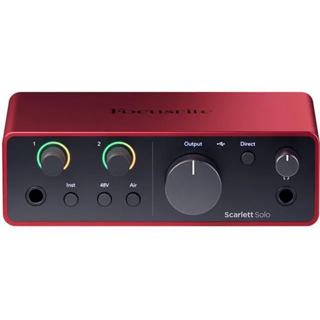 Alt view image 4 of 7 - Focusrite Scarlett Solo USB-C Audio Interface (4th Gen) Bundle with Polsen HPC-A30 Studio Monitor Headphones, Pop Filter and XLR- XLR Cable