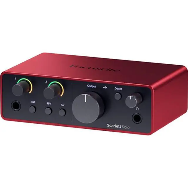 Alt view image 3 of 7 - Focusrite Scarlett Solo USB-C Audio Interface (4th Gen) Bundle with Polsen HPC-A30 Studio Monitor Headphones, Pop Filter and XLR- XLR Cable