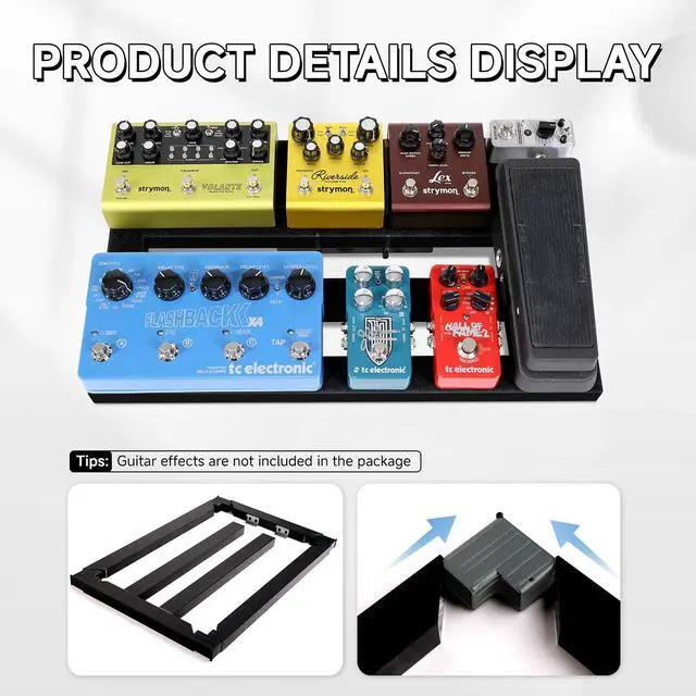 Alt view image 7 of 7 - Ghost Fire Guitar Pedal Board Aluminum Alloy 1.76lb Super light Effect Pedalboard 19.8''x11.5'' with Carry Bag,SPL-04