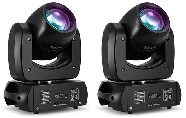 Main image of 120W Moving Head Beam Light, DMX512 Stage Lighting | 18-Facet Prism, 8 Gobos & 8 Colors, Sound Activated, LED Beam Effect for Weddings, Clubs, Bars, Parties and Stage Shows