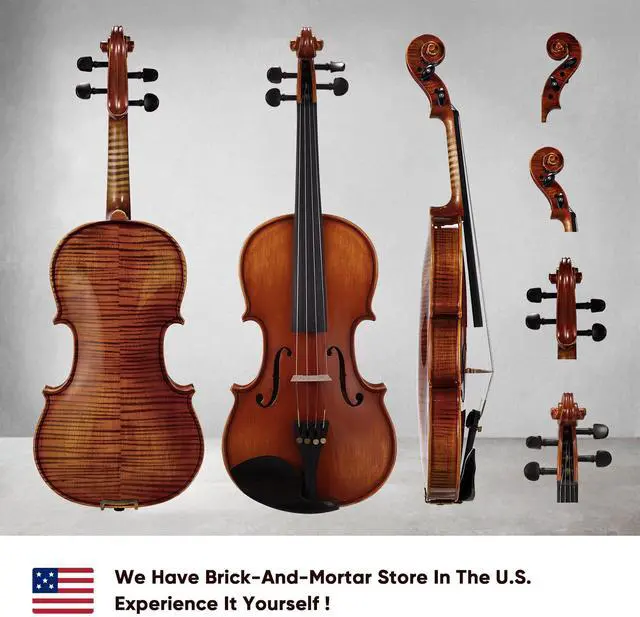Alt view image 2 of 7 - Violin 4/4 Full Size Set, Fiddle Solid Wood Includes accessories
