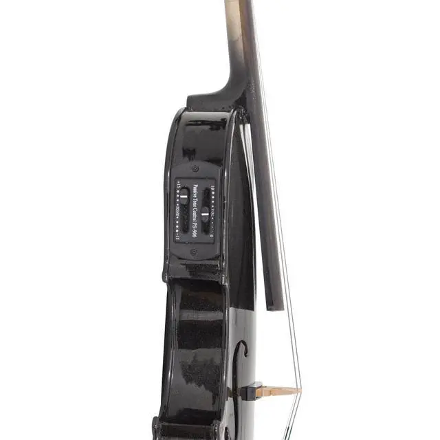 Alt view image 5 of 7 - 4/4 Full Size Acoustic & Electric Violin for Beginners & Professionals, Hand-Carved Solid Spruce Top, Ebony Fine Tuners, Full Set with Case, Bow, Rosin & AUX Cable (Metallic Black)
