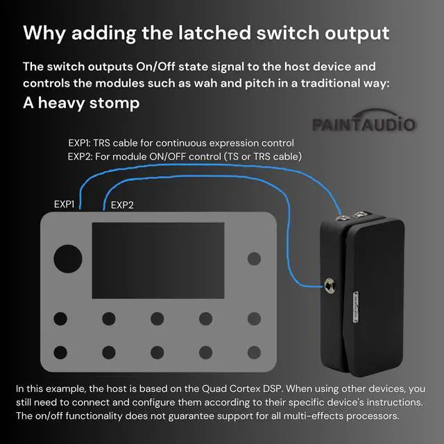Alt view image 4 of 7 - Paint Audio Foot Captain Dual Outputs Expression Pedal Multi-effects Compatible for Tip/Ring Connection (Foot Captain-SWL)