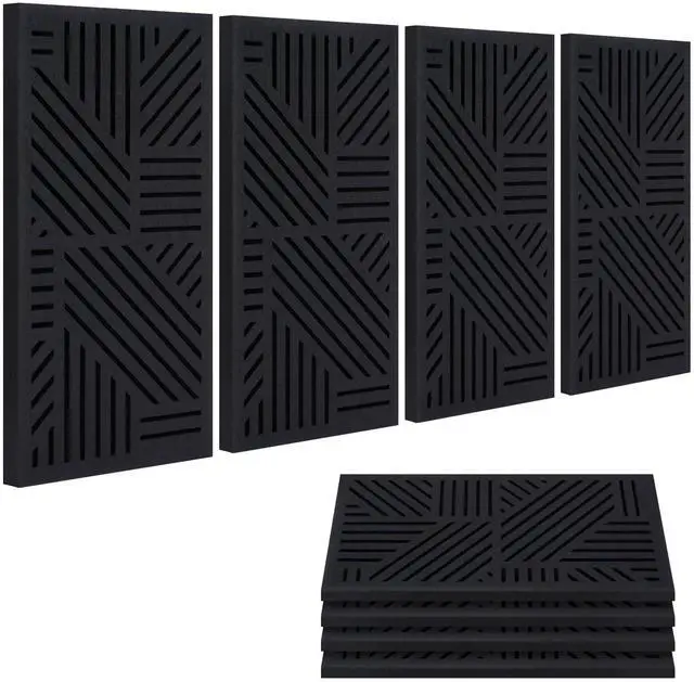 Main image of 4 Pcs Decor Acoustic Panel 23.6x11.8" Self Adhesive Acoustic Wall Art | Peel and Stick Composite Acoustic Wall Panels, 1.18" Thick 3D Decorative Art Panels for Home Studio Office Living Room