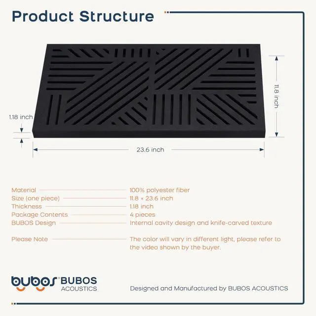 Alt view image 3 of 7 - 4 Pcs Decor Acoustic Panel 23.6x11.8" Self Adhesive Acoustic Wall Art | Peel and Stick Composite Acoustic Wall Panels, 1.18" Thick 3D Decorative Art Panels for Home Studio Office Living Room