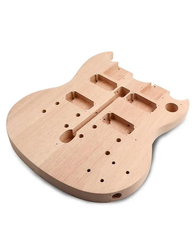 Alt view image 4 of 7 - DIY Electric Guitar Kit Double Neck 12 String Beginner Guitar Kit | Mahogany Body, Mahogany Neck, Rosewood Fretboard, Right Handed, Chrome Hardware, Build Your Own Guitar