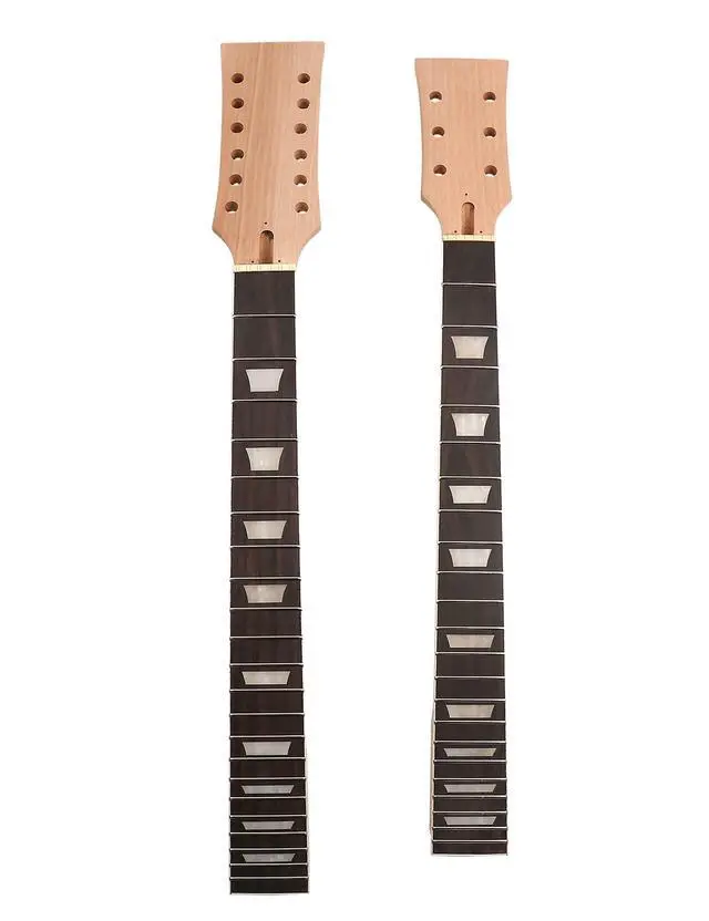 Alt view image 5 of 7 - DIY Electric Guitar Kit Double Neck 12 String Beginner Guitar Kit | Mahogany Body, Mahogany Neck, Rosewood Fretboard, Right Handed, Chrome Hardware, Build Your Own Guitar