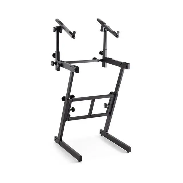 Alt view image 3 of 7 - KS7365EJ Folding-Z Keyboard Stand w/ Second Tier (Heavy-Duty, Ergonomic, Digital Pianos, Synthesizers, Organs, Up to 400LBs, Double Keyboard Rig, Portable, Z-Style Frame, Black)