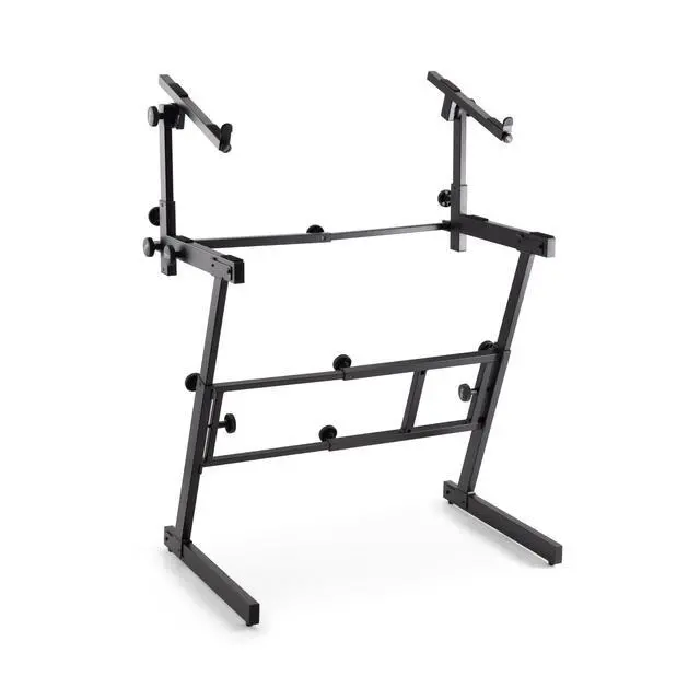 Alt view image 4 of 7 - KS7365EJ Folding-Z Keyboard Stand w/ Second Tier (Heavy-Duty, Ergonomic, Digital Pianos, Synthesizers, Organs, Up to 400LBs, Double Keyboard Rig, Portable, Z-Style Frame, Black)