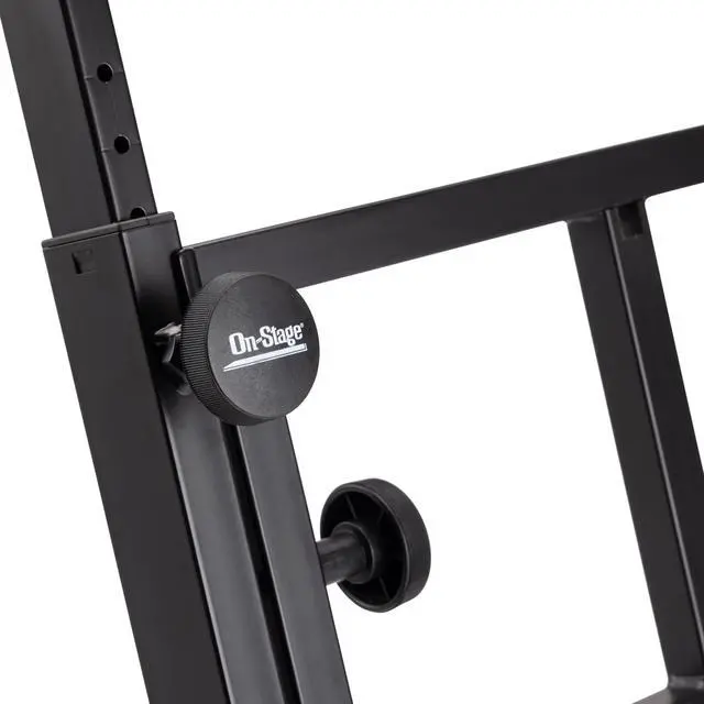 Alt view image 6 of 7 - KS7365EJ Folding-Z Keyboard Stand w/ Second Tier (Heavy-Duty, Ergonomic, Digital Pianos, Synthesizers, Organs, Up to 400LBs, Double Keyboard Rig, Portable, Z-Style Frame, Black)