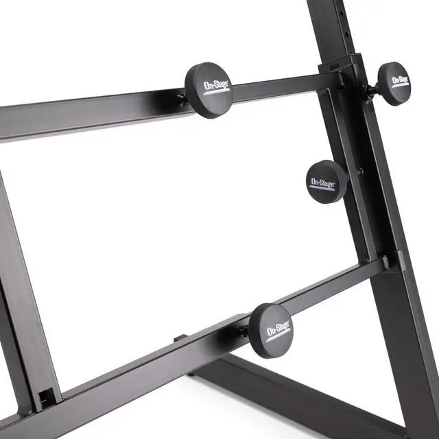 Alt view image 7 of 7 - KS7365EJ Folding-Z Keyboard Stand w/ Second Tier (Heavy-Duty, Ergonomic, Digital Pianos, Synthesizers, Organs, Up to 400LBs, Double Keyboard Rig, Portable, Z-Style Frame, Black)