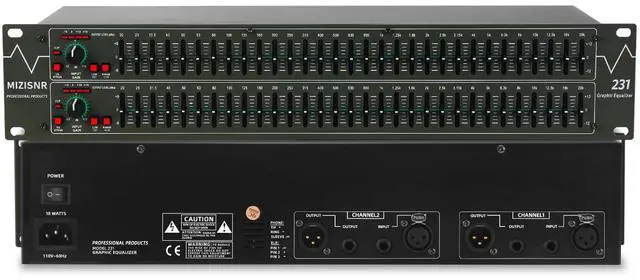 Main image of Graphic Equalizer 31-Band Stereo EQ for Home Audio, Dual Channel Professional DJ Equalizer (EQ-231)