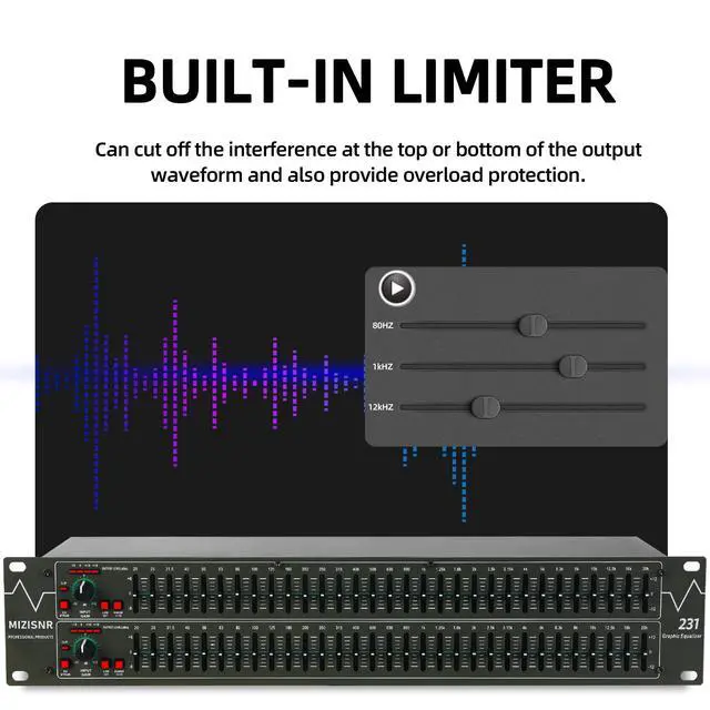 Alt view image 2 of 7 - Graphic Equalizer 31-Band Stereo EQ for Home Audio, Dual Channel Professional DJ Equalizer (EQ-231)