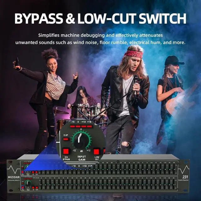 Alt view image 4 of 7 - Graphic Equalizer 31-Band Stereo EQ for Home Audio, Dual Channel Professional DJ Equalizer (EQ-231)