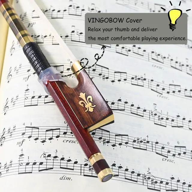 Alt view image 6 of 7 - Carbon Fiber Core Hybrid Peranmbuco Skin Violin Bow 4/4 Size 127V Master Level Fleur-de-lys Snakewood Frog 4 4 Full Straight Premium Natural Horse Hair for Porfessional Player