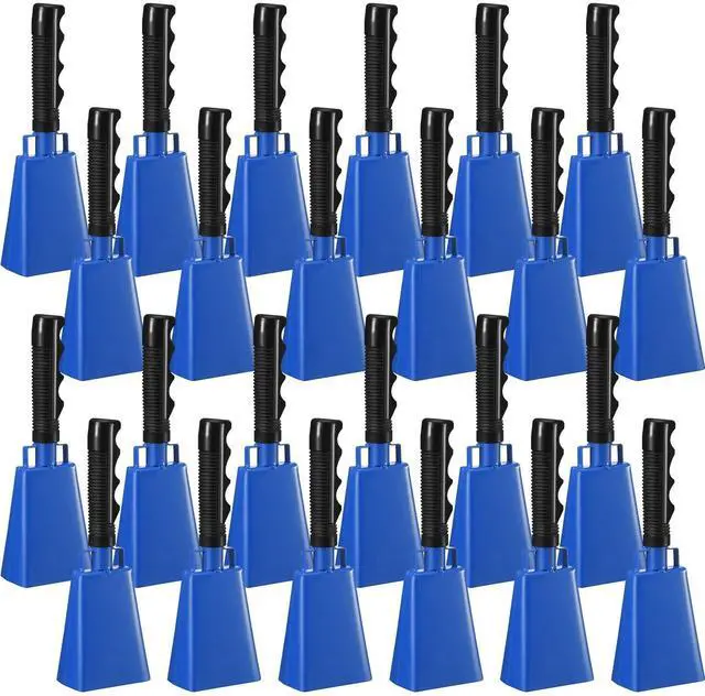 Main image of 24 Pcs Cow Bell 9 '' Cheering Bell Cow Bells Noise Makers for Sporting Events Football Cowbell with Handle Loud Musical Instrument for Wedding School Classroom Alarm(blue,9 '')