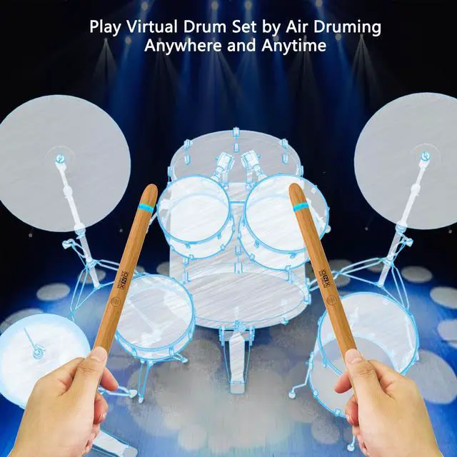 Alt view image 2 of 7 - Electric Drumsticks Air Drum Sticks 4rd Gen. for Adults, Kids | Virtual Air Drum with Drumsticks, Pedals, Bluetooth and 8 Sounds