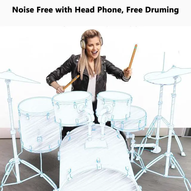 Alt view image 3 of 7 - Electric Drumsticks Air Drum Sticks 4rd Gen. for Adults, Kids | Virtual Air Drum with Drumsticks, Pedals, Bluetooth and 8 Sounds