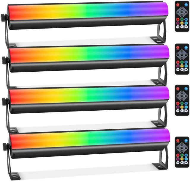 Main image of LED Stage Lights Bar,4Pack 108LEDs RGB+W DMX Lights Bar with Detachable Cover 2IN1 Pixel&Strobe Uplights Strip by Remote Control DMX512 Sound Activated for DJ Party Wedding Stage Gig Club
