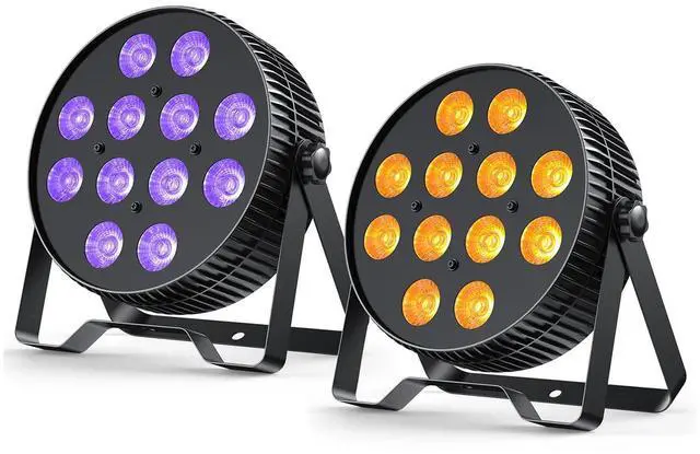 Main image of 12X18W LED Stage Light,6-in-1 RGBAL+UV DJ Par Lights-2 Packs | 12W*18 PCS RGB+Lime Amber UV LEDs, Auto/Sound/DMX512/Master-Slave, Ideal For Parties, Concerts, Theatrical, Uplighting, Event