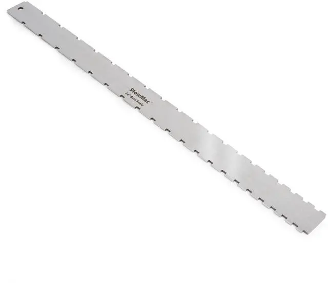 Main image of Precision Notched Straightedge for Bass Guitar - Stainless Steel Machined Bass Guitar Straight Edge Tool - 2-in-1 Tool to Check Level Neck & Frets